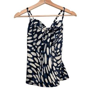 VICTORIA’S SECRET Swim Tankini Blue White Strappy Top 34A